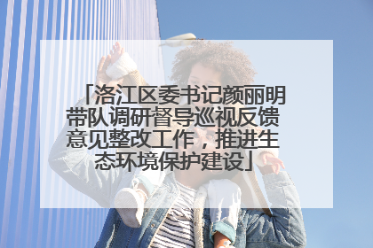 洛江区委书记颜丽明带队调研督导巡视反馈意见整改工作，推进生态环境保护建设