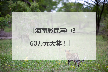 海南彩民喜中360万元大奖！
