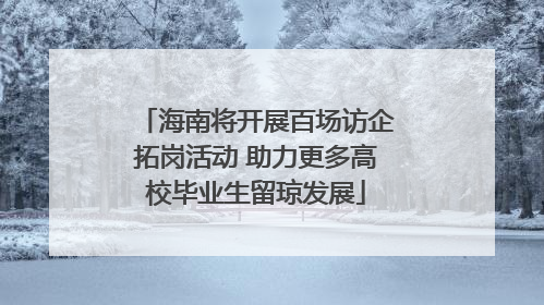 海南将开展百场访企拓岗活动 助力更多高校毕业生留琼发展
