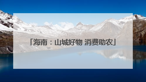 海南：山城好物 消费助农