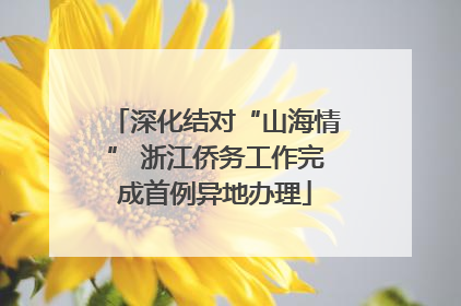 深化结对“山海情” 浙江侨务工作完成首例异地办理