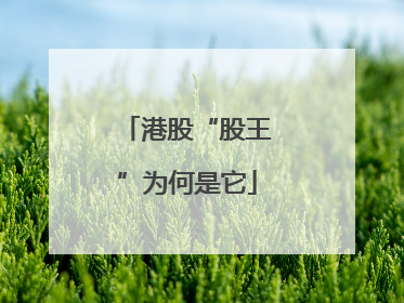 港股“股王”为何是它
