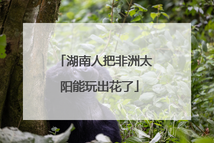 湖南人把非洲太阳能玩出花了