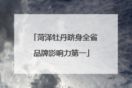 菏泽牡丹跻身全省品牌影响力第一