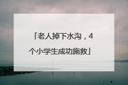 老人掉下水沟，4个小学生成功施救