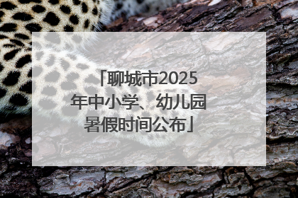 聊城市2025年中小学、幼儿园暑假时间公布