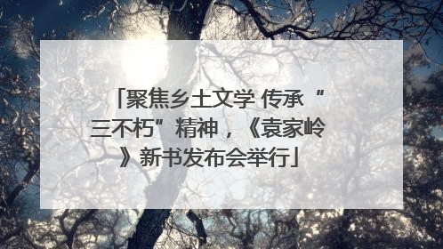 聚焦乡土文学 传承“三不朽”精神，《袁家岭》新书发布会举行
