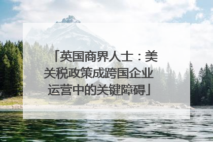 英国商界人士：美关税政策成跨国企业运营中的关键障碍