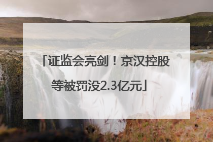 证监会亮剑！京汉控股等被罚没2.3亿元