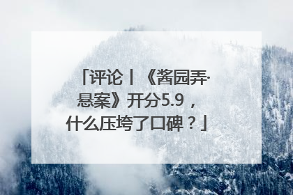 评论丨《酱园弄·悬案》开分5.9，什么压垮了口碑？