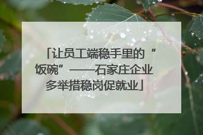 让员工端稳手里的“饭碗”——石家庄企业多举措稳岗促就业
