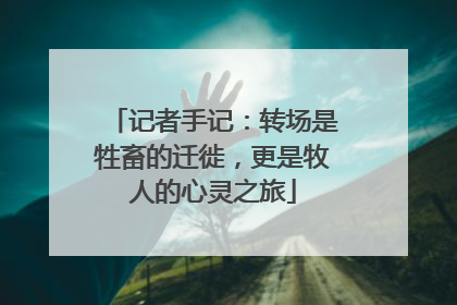记者手记：转场是牲畜的迁徙，更是牧人的心灵之旅