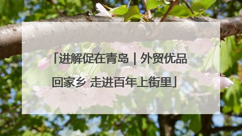 进解促在青岛｜外贸优品回家乡 走进百年上街里
