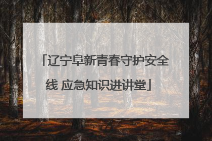 辽宁阜新青春守护安全线 应急知识进讲堂