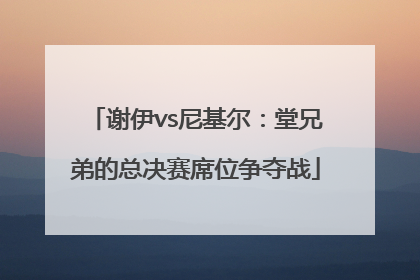 谢伊vs尼基尔：堂兄弟的总决赛席位争夺战