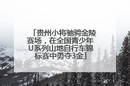 贵州小将驰骋金陵赛场，在全国青少年U系列山地自行车锦标赛中勇夺3金