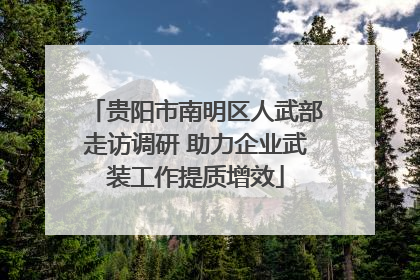 贵阳市南明区人武部走访调研 助力企业武装工作提质增效