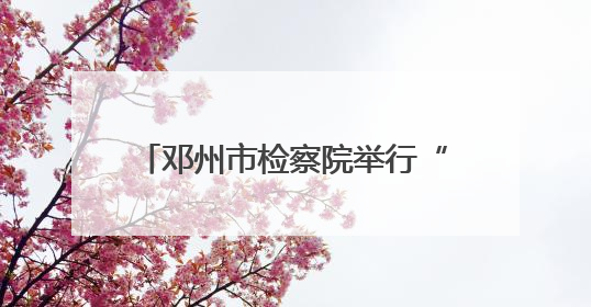 邓州市检察院举行“‘典’亮生活、守护美好”检察开放日活动