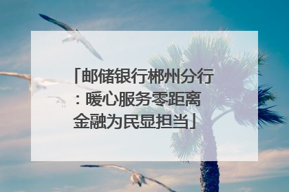 邮储银行郴州分行：暖心服务零距离 金融为民显担当