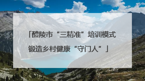 醴陵市“三精准”培训模式锻造乡村健康“守门人”