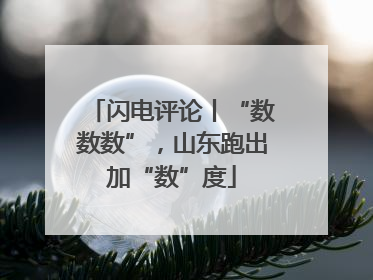闪电评论丨“数数数”，山东跑出加“数”度