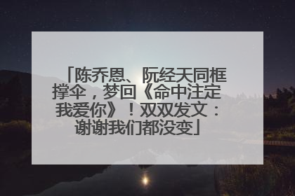 陈乔恩、阮经天同框撑伞，梦回《命中注定我爱你》！双双发文：谢谢我们都没变