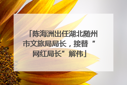 陈海洲出任湖北随州市文旅局局长，接替“网红局长”解伟