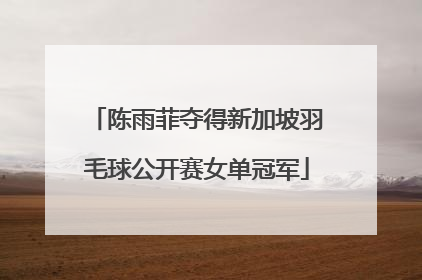 陈雨菲夺得新加坡羽毛球公开赛女单冠军