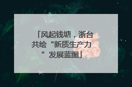 风起钱塘，浙台共绘“新质生产力”发展蓝图