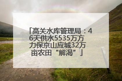 高关水库管理局：46天供水5535万方 力保京山应城32万亩农田“解渴”