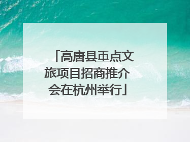 高唐县重点文旅项目招商推介会在杭州举行