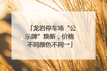 龙岩停车场“公示牌”焕新，价格不同颜色不同→
