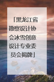 黑龙江省勘察设计协会冰雪创意设计专业委员会揭牌