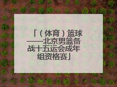 （体育）篮球——北京男篮备战十五运会成年组资格赛