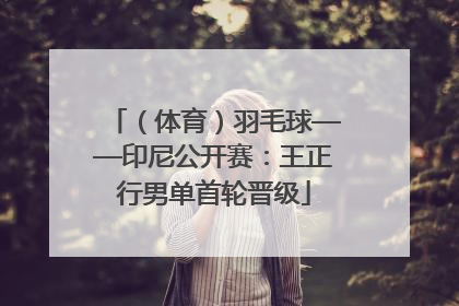 （体育）羽毛球——印尼公开赛：王正行男单首轮晋级