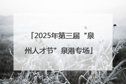 2025年第三届“泉州人才节”泉港专场