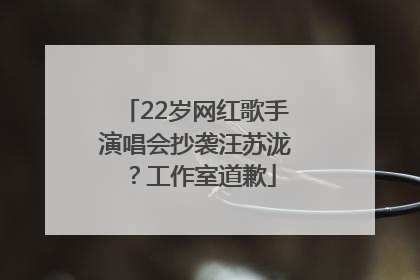 22岁网红歌手演唱会抄袭汪苏泷？工作室道歉