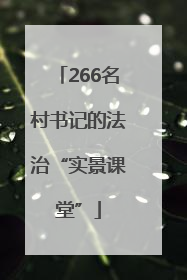 266名村书记的法治“实景课堂”