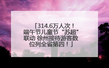 314.6万人次！端午节儿童节“苏超”联动 徐州接待游客数位列全省第四！