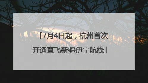 7月4日起，杭州首次开通直飞新疆伊宁航线