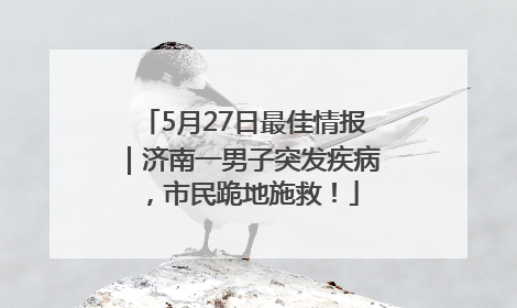 5月27日最佳情报｜济南一男子突发疾病，市民跪地施救！